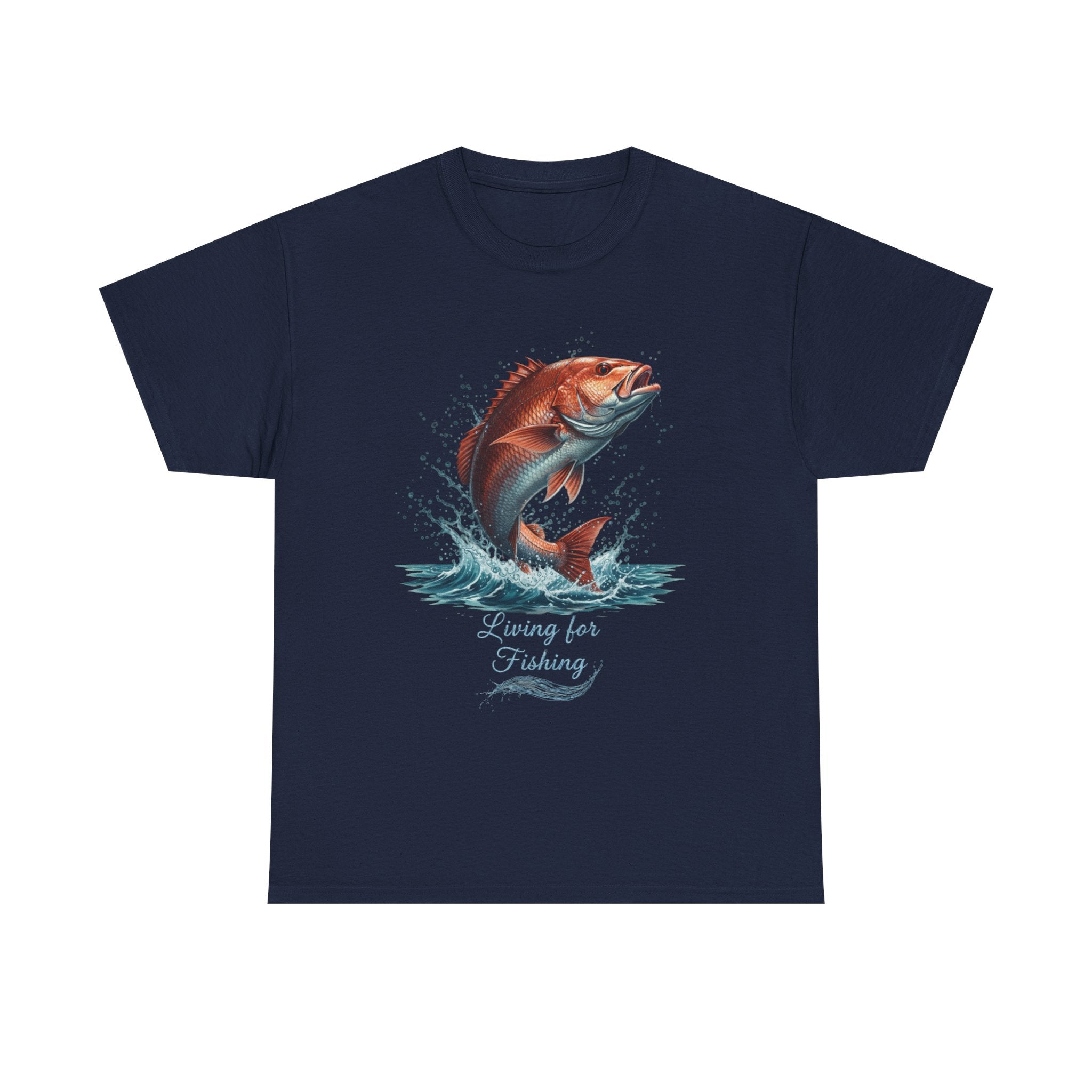 Fishing T-Shirt – "Living for Fishing" Snapper Graphic Tee