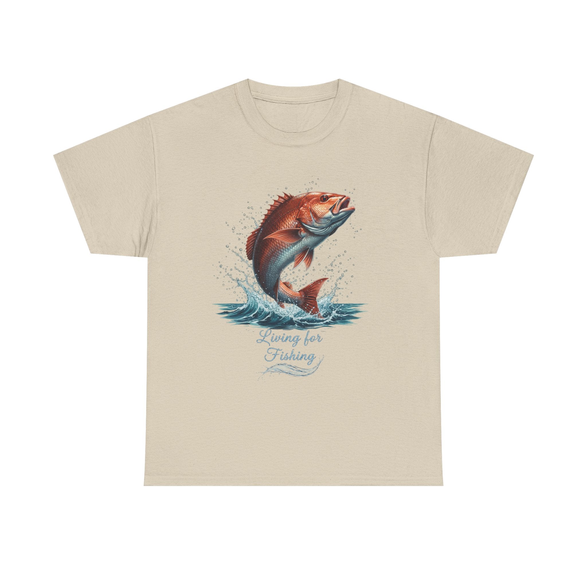 Fishing T-Shirt – "Living for Fishing" Snapper Graphic Tee