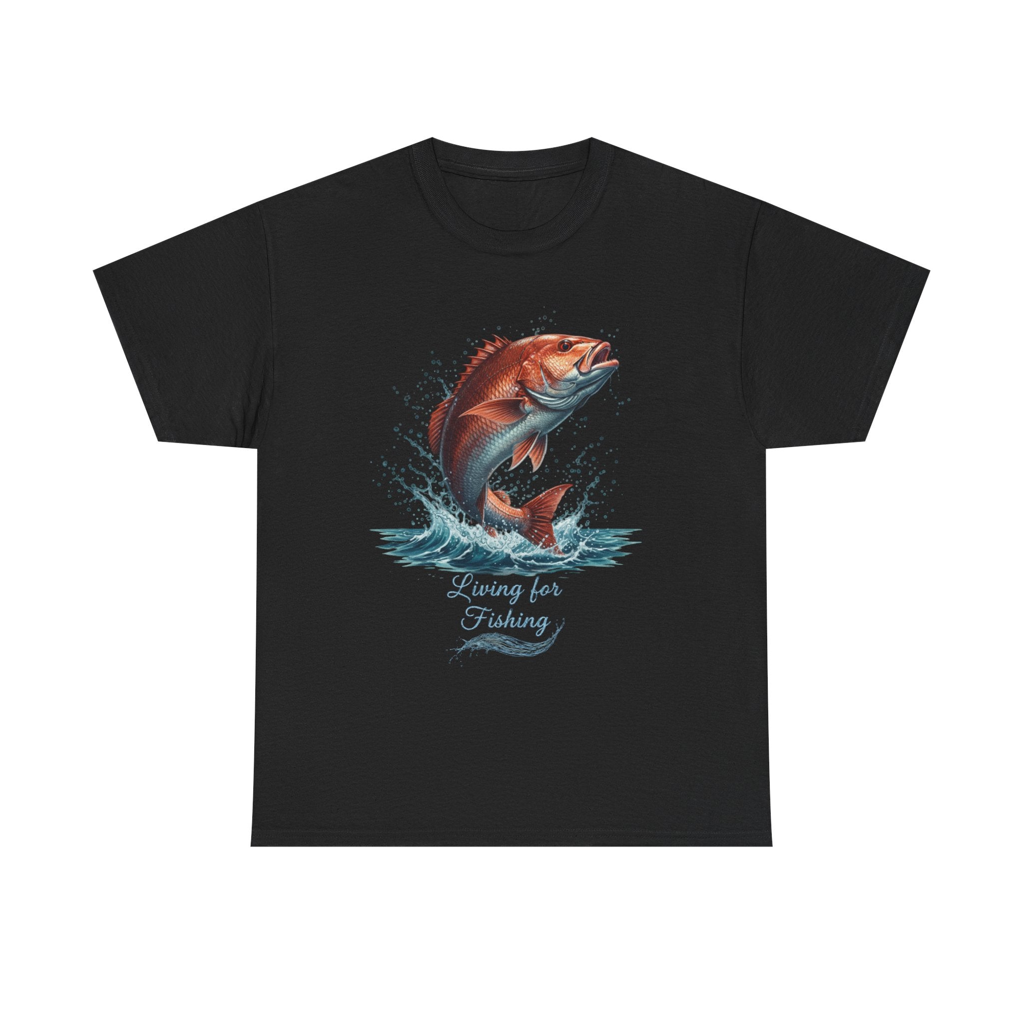 Fishing T-Shirt – "Living for Fishing" Snapper Graphic Tee