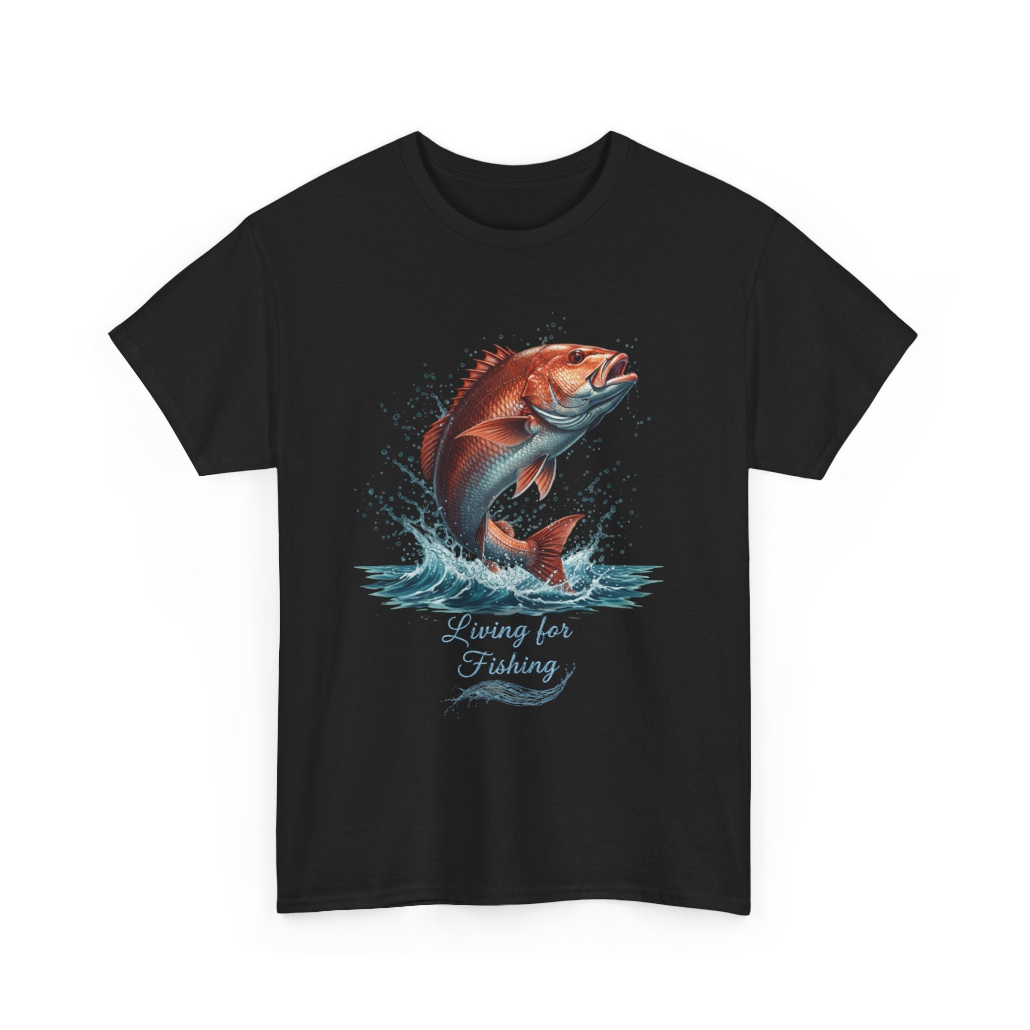 Fishing T-Shirt – "Living for Fishing" Snapper Graphic Tee